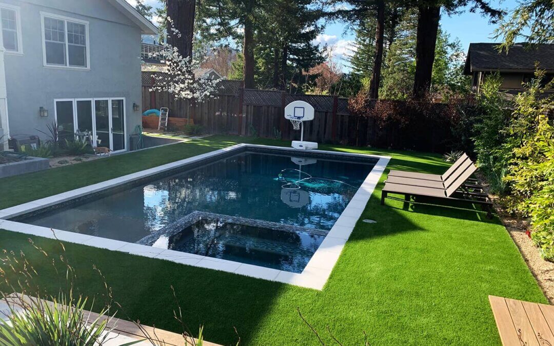 outdoor pool artificial grass